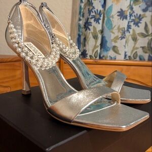 New Badgley Mischka Loretta Embellished stiletto sandals